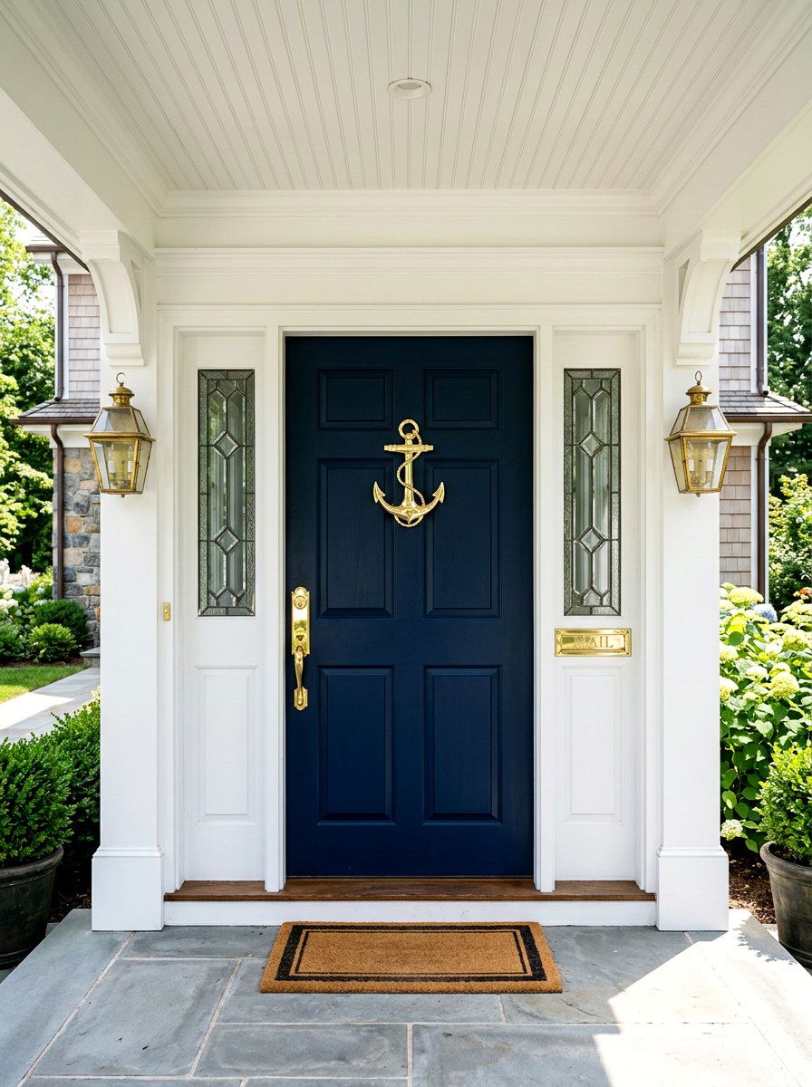 Brass Porch Hardware - 30 coastal prep porch ideas