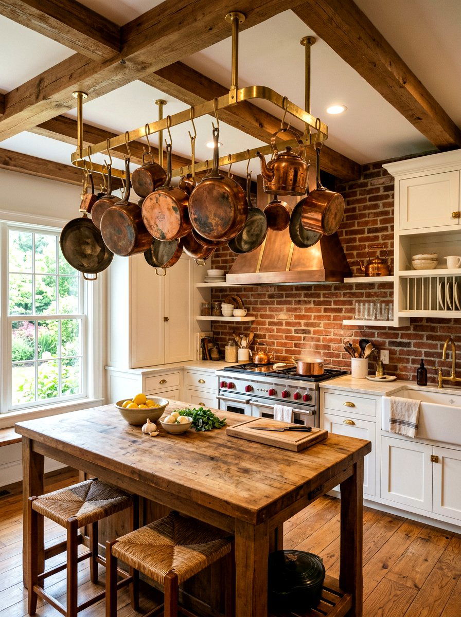 Brass Pot Rack Kitchen - 30 unlacquered brass kitchen ideas