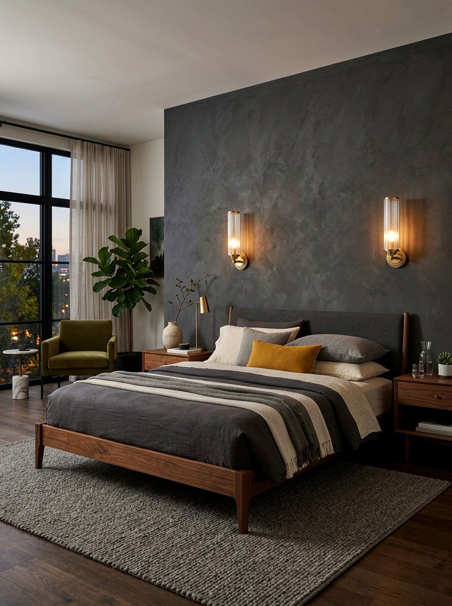 Brass Sconce Bedroom - 30 art deco bedroom ideas