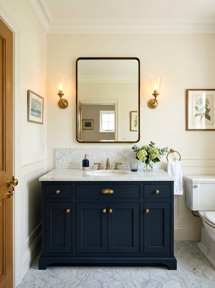 Brass Sconce Powder Room - 30 powder room ideas