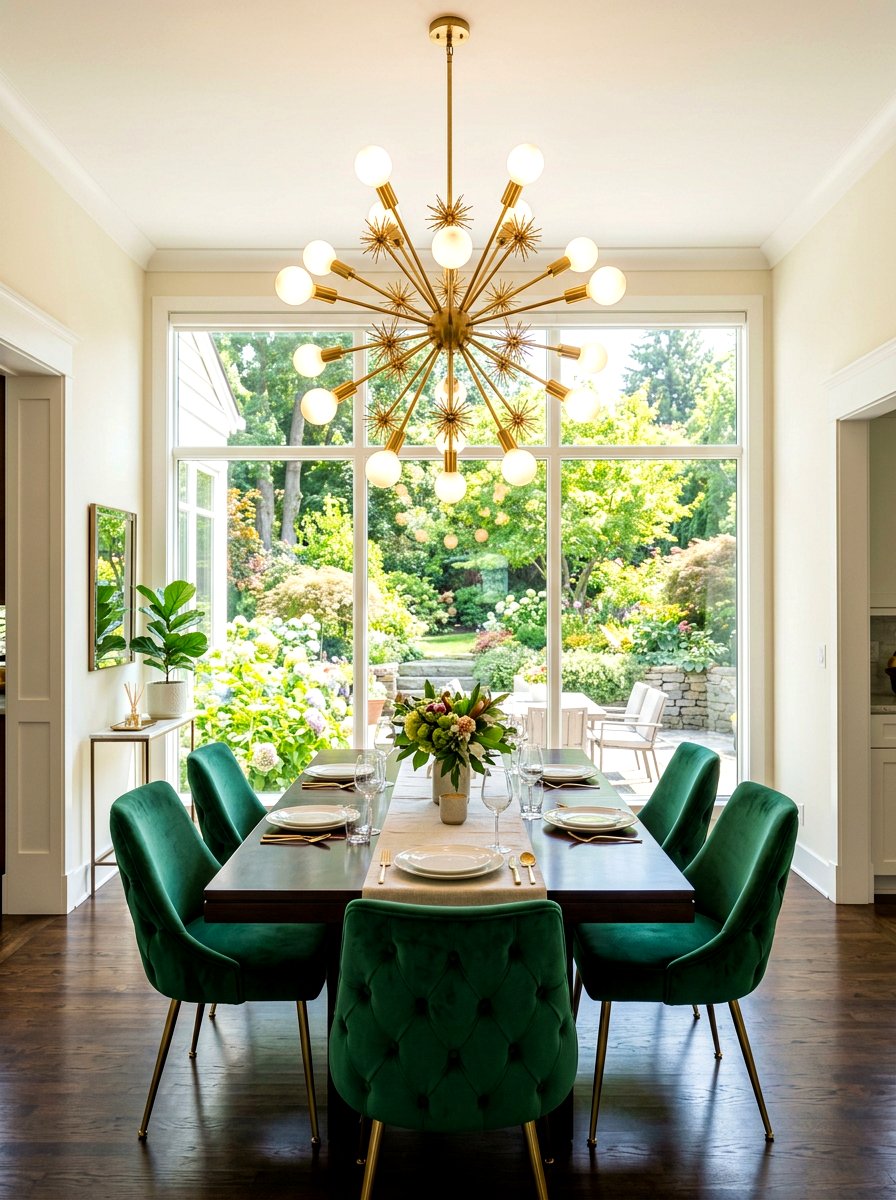 Brass Sputnik Chandelier - 30 formal dining room chandelier ideas