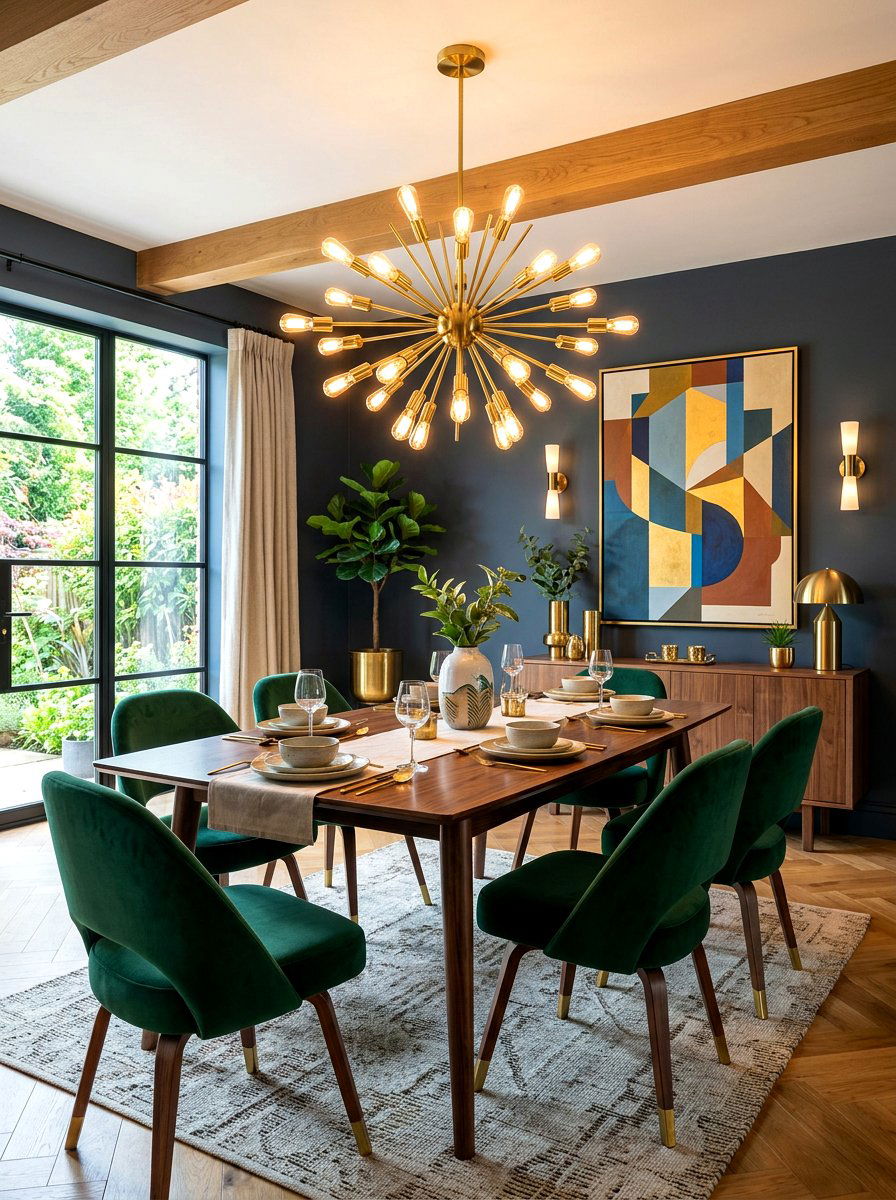 Brass Sputnik Chandelier - 30 dining room lighting ideas