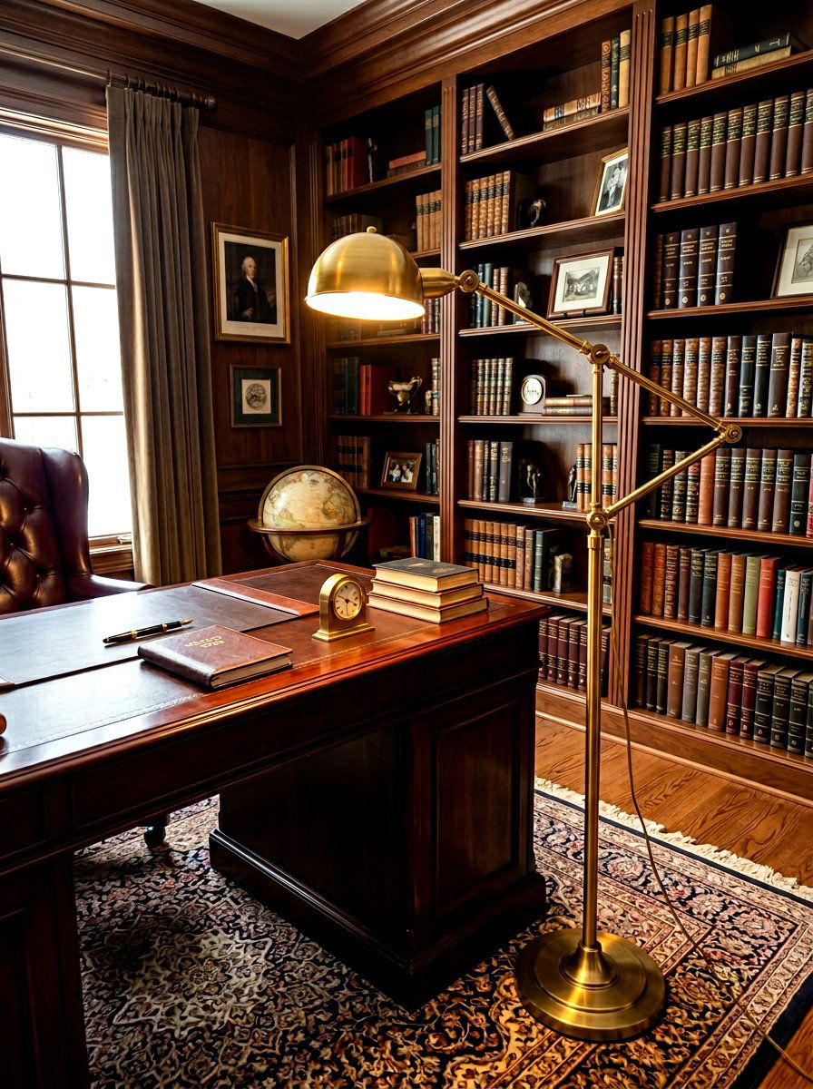 Brass Task Floor Lamp - 30 office floor lamp ideas