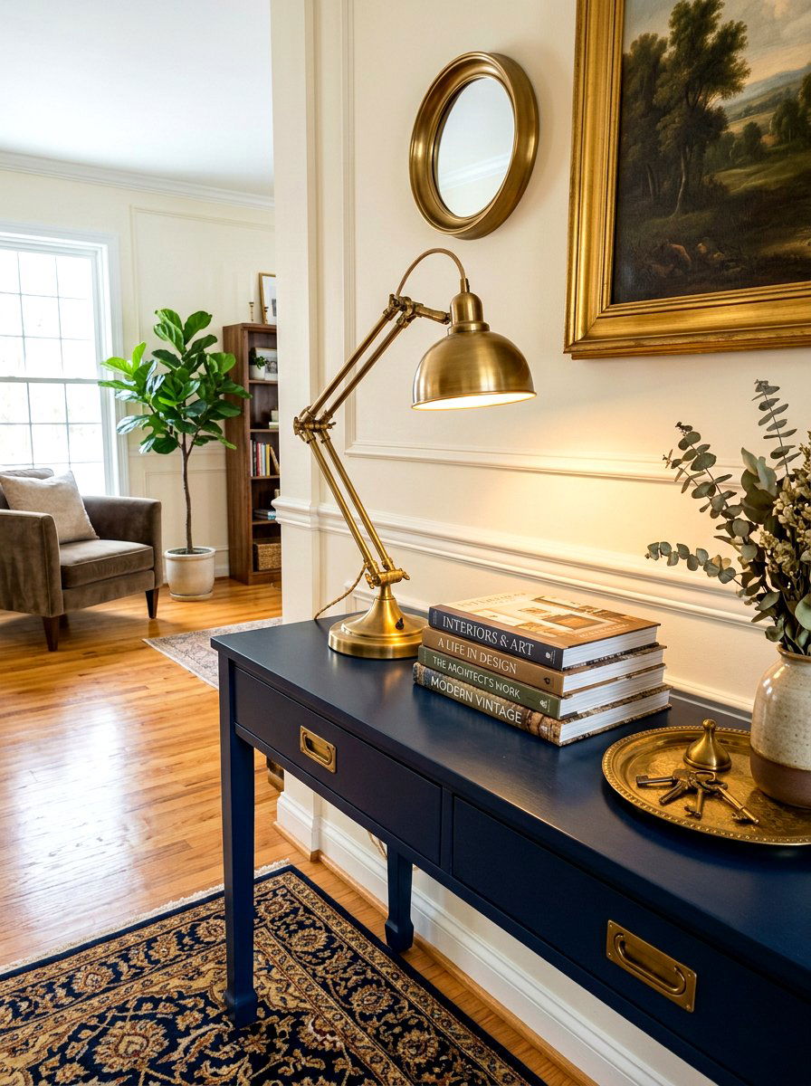 Brass Task Lamp - 30 foyer lamp styling ideas