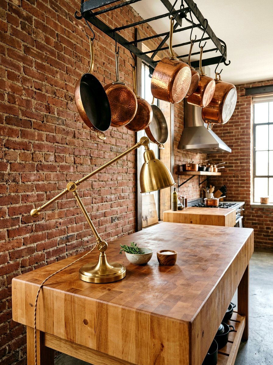 Brass Task Lamp - 30 mini lamp kitchen ideas