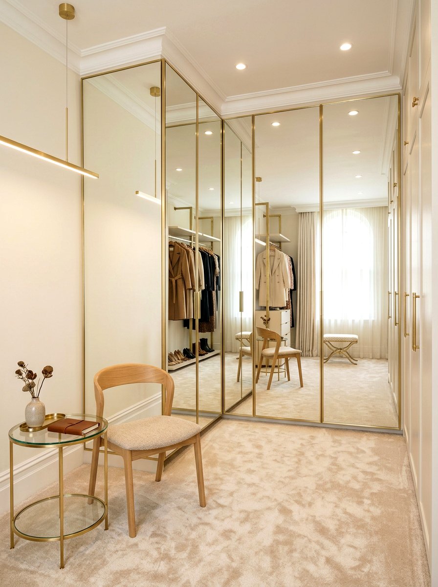 Brass Trim Mirror - 30 dressing room mirror wall ideas