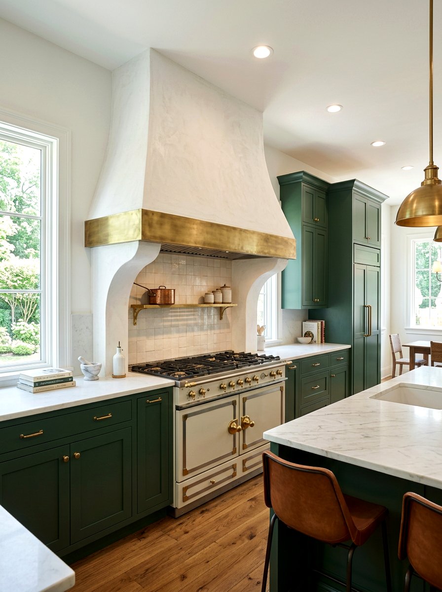 Brass Vent Hood Trim - 30 unlacquered brass kitchen ideas