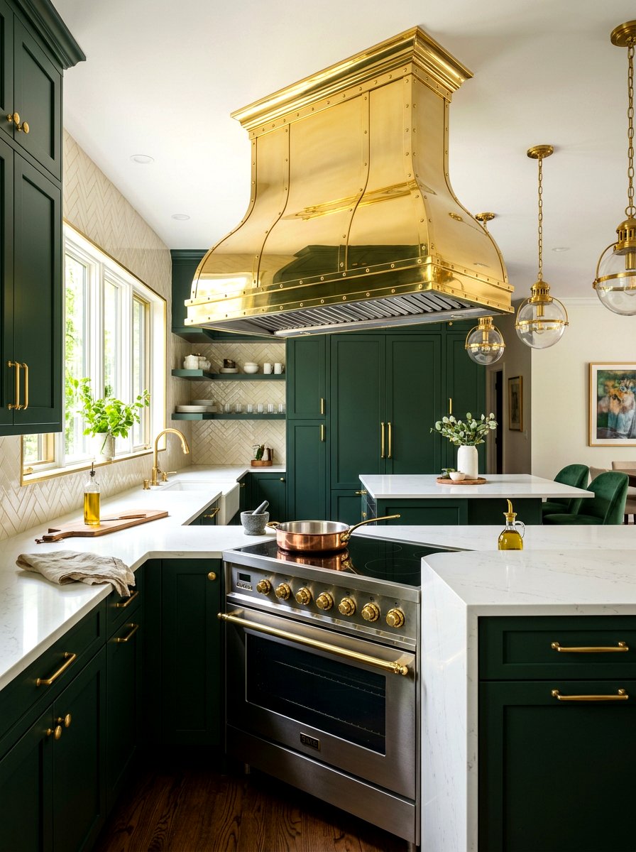 Brass Vent Hood - 30 range hood design ideas