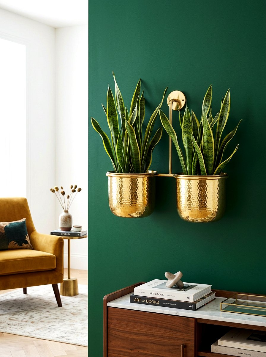Brass Wall Planter - 30 wall planter ideas