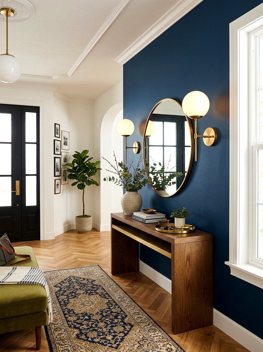 Brass Wall Sconce - 30 modern entryway ideas