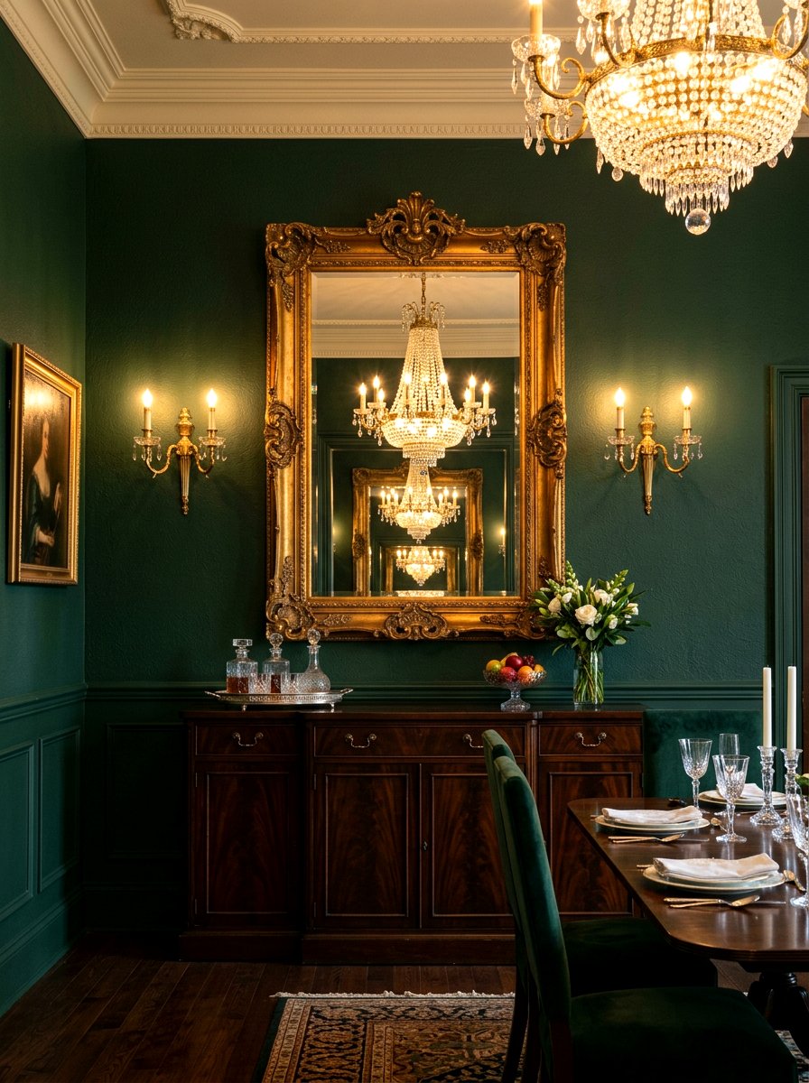 Brass Wall Sconce - 30 warm traditional dining room ideas