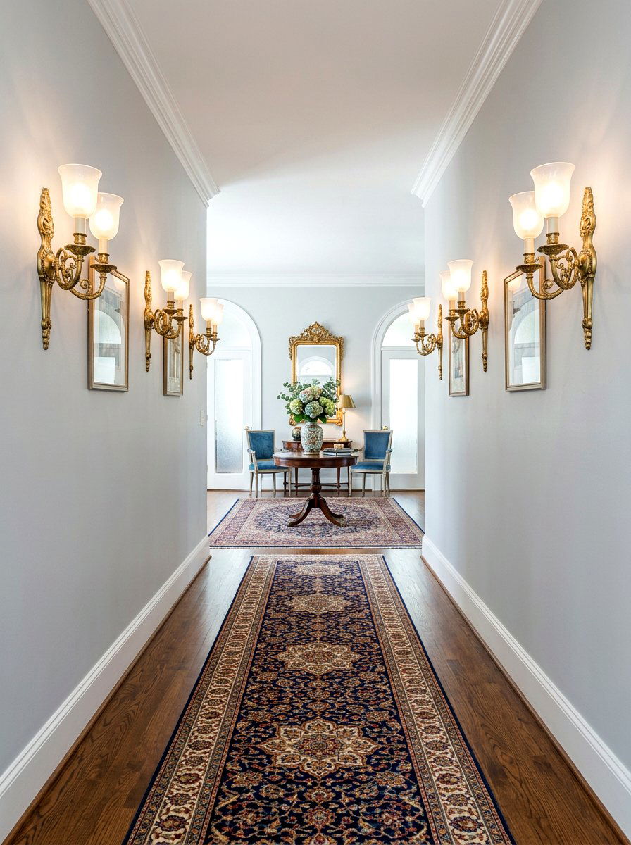 Brass Wall Sconces - 30 long foyer lighting ideas
