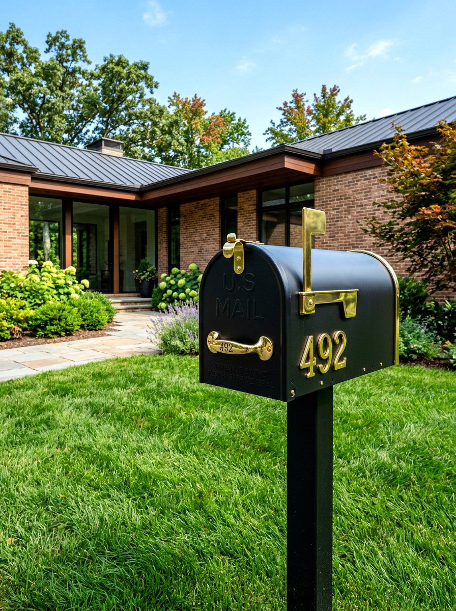 Brass accent mailbox - 30 modern mailbox ideas