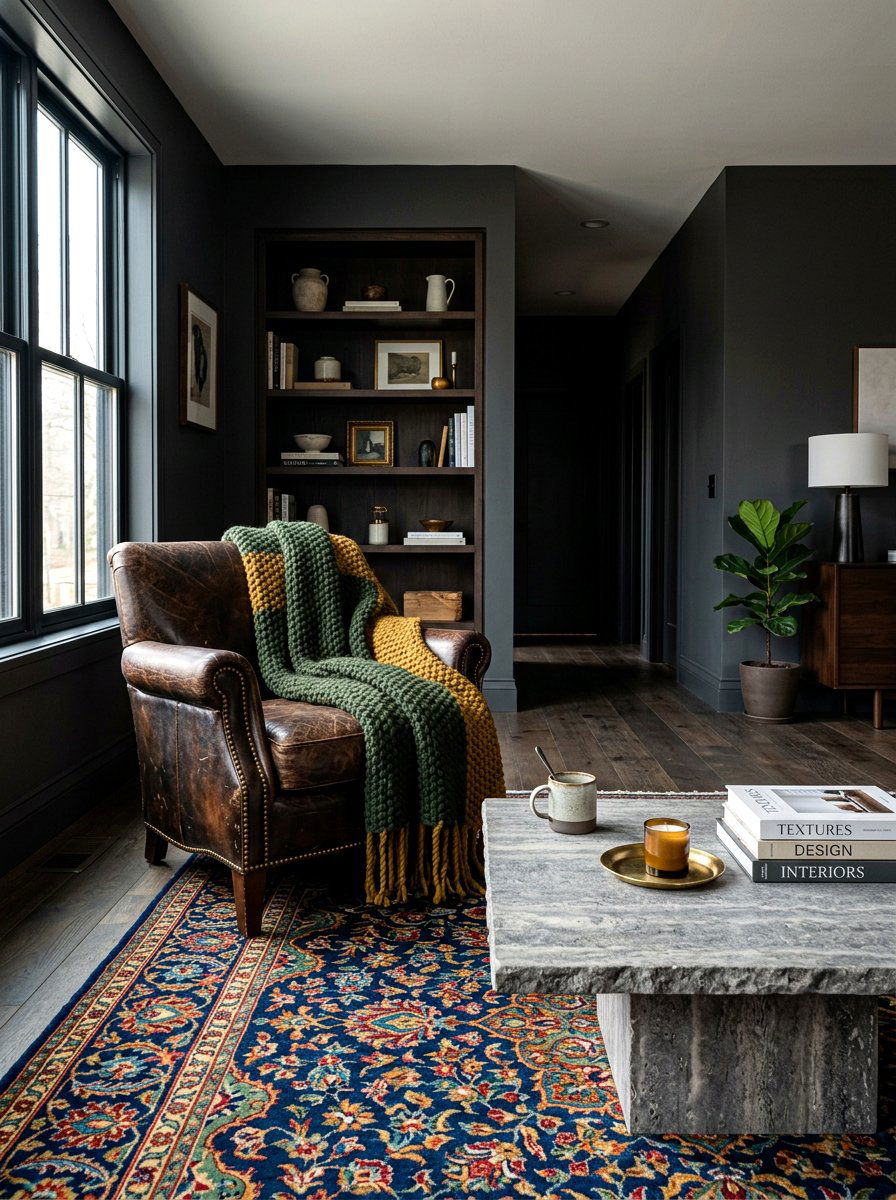 Brass accent office - 30 moody office ideas