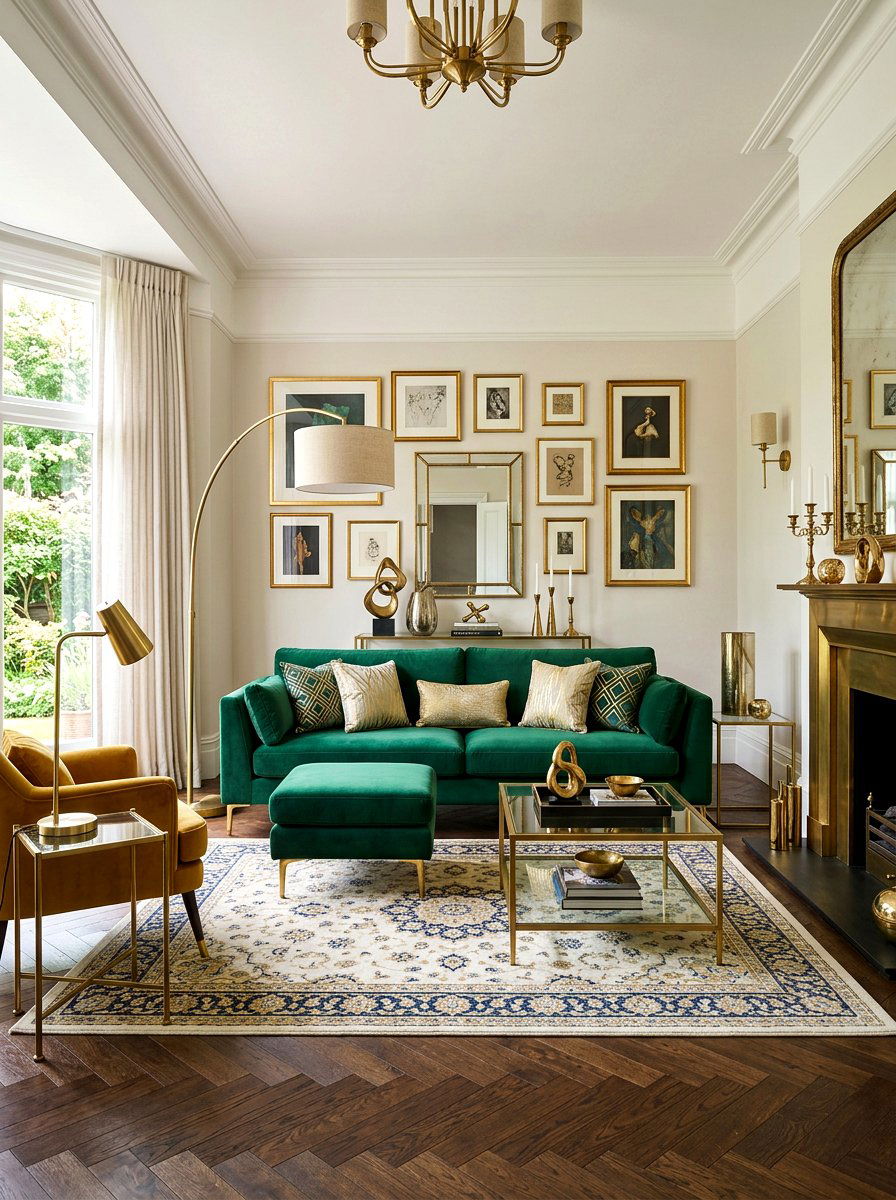 Brass accents living room - 30 modern eclectic living room ideas