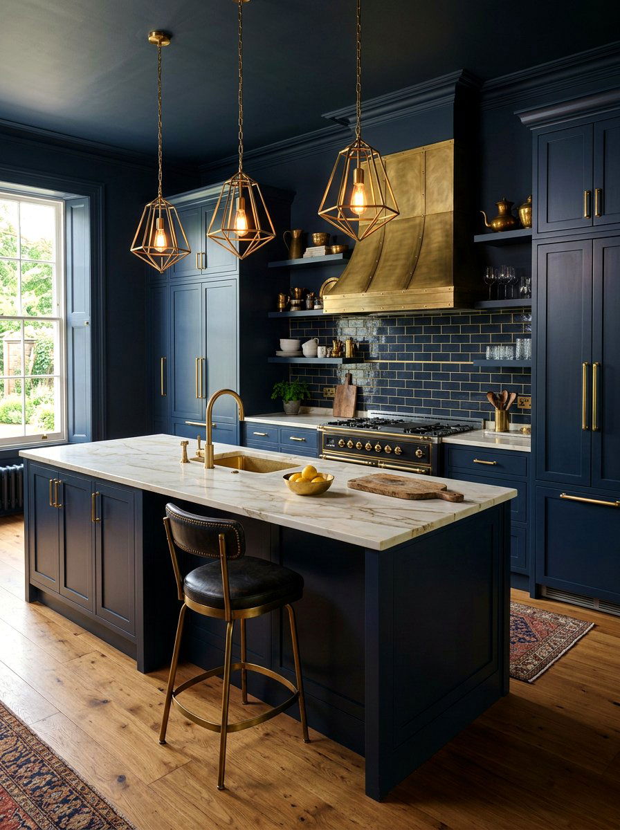 Brass accents - 30 moody kitchen ideas
