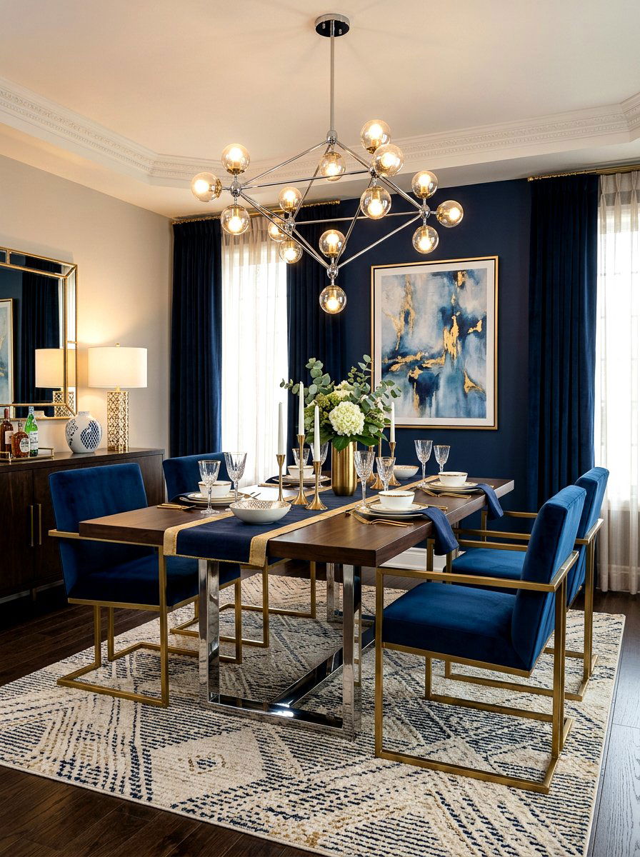Brass and chrome dining room - 30 mixed metal decor ideas