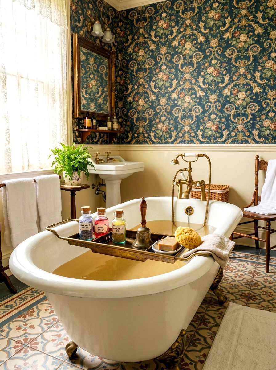 Brass bath caddy - 30 tub tray styling ideas