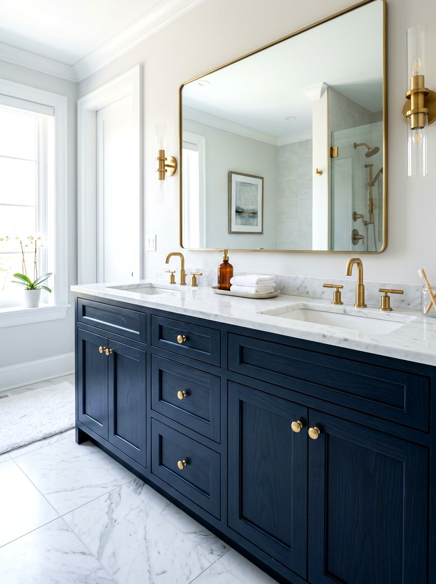Brass cabinet knob - 30 rental bathroom ideas