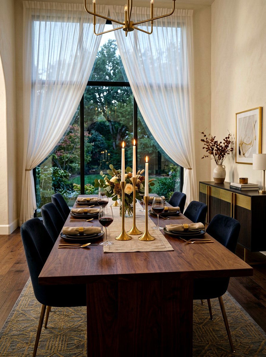 Brass candle holder tapers - 30 simple centerpiece dining ideas