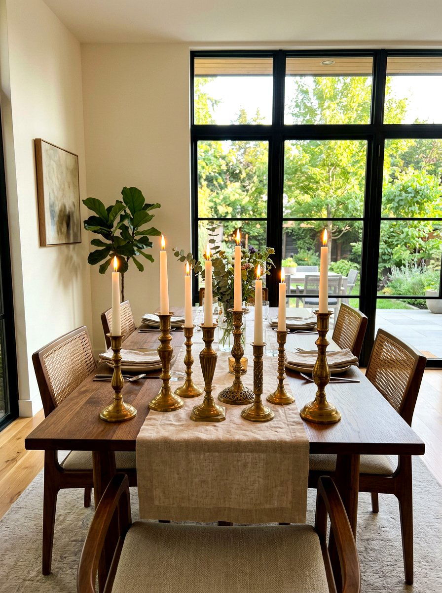 Brass candlestick holder - 30 flea market decor ideas