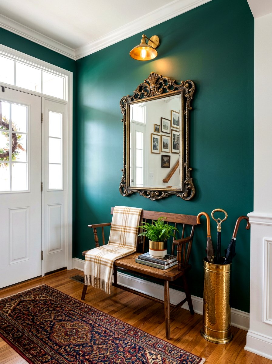 Brass entryway mirror - 30 entry mirror ideas