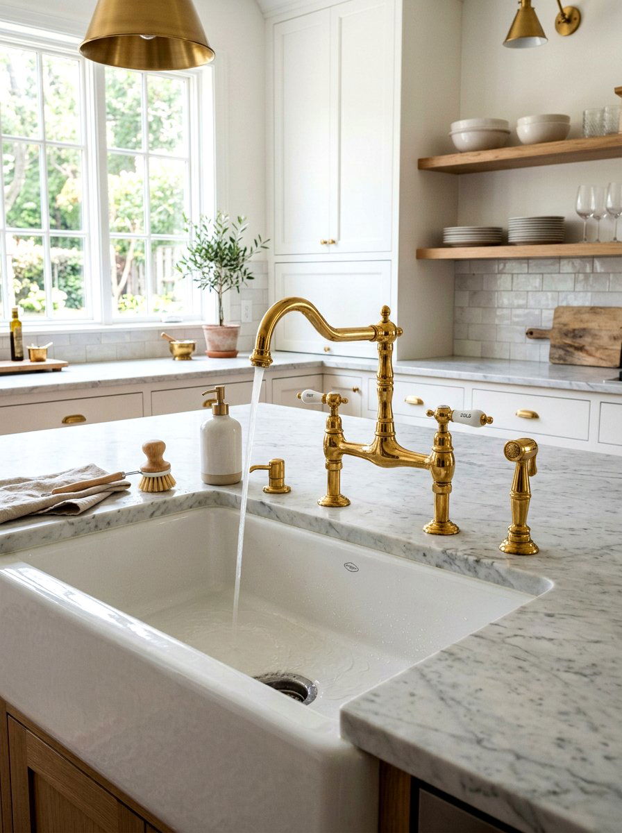 Brass faucet hardware - 30 European unfitted kitchen ideas