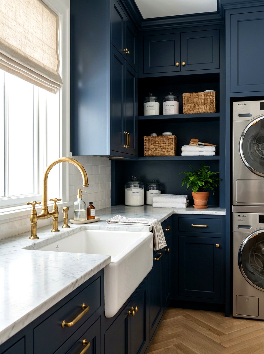 Brass faucet laundry room - 30 vintage laundry room ideas