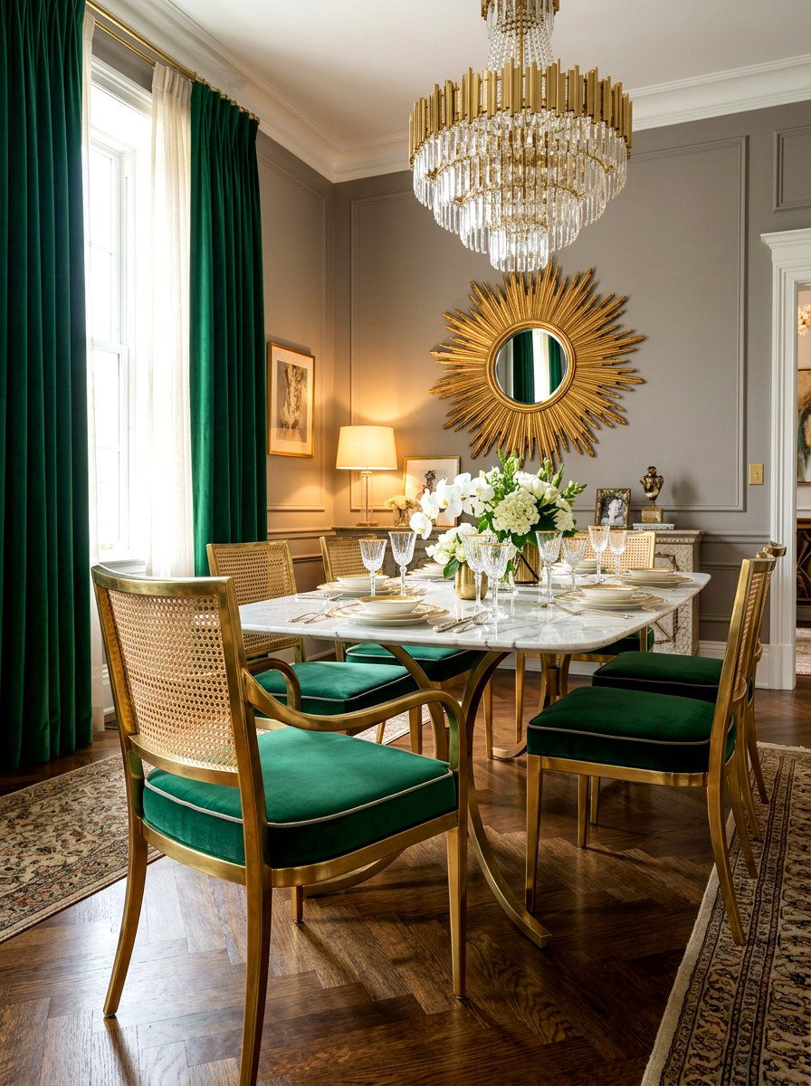 Brass frame cane chairs - 30 cane dining chair ideas
