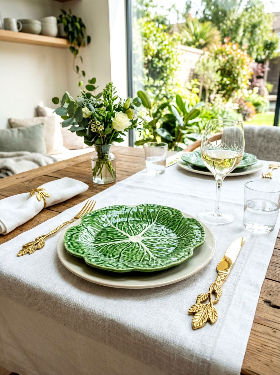 Brass garden cutlery - 30 cabbagecore tablescape ideas