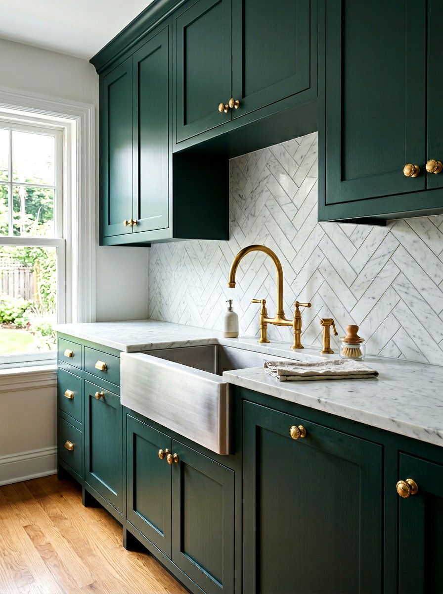 Brass hardware accents - 30 cottagecore kitchen ideas