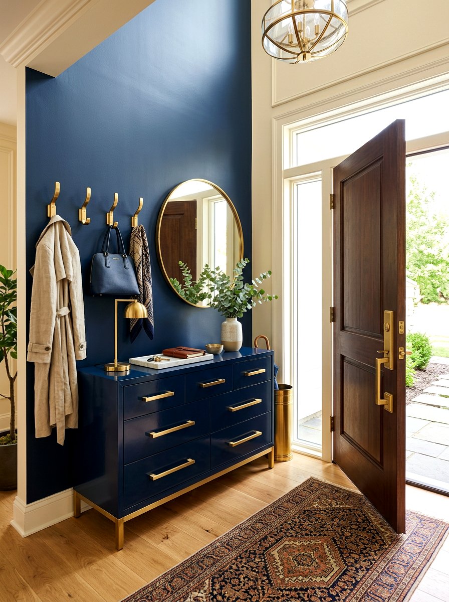 Brass hardware for entryway - 30 entryway makeover ideas