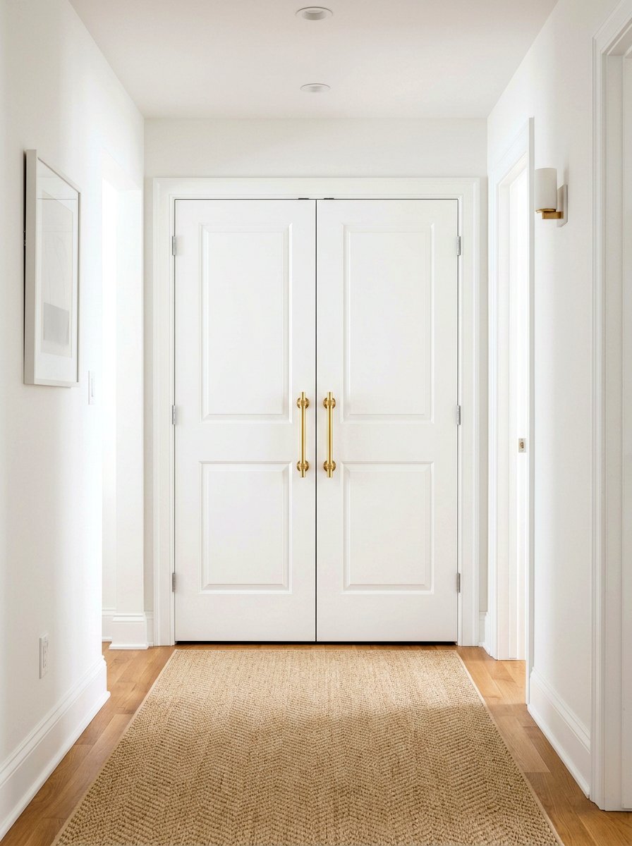 Brass hardware for rental cabinets - 30 narrow rental hallway ideas