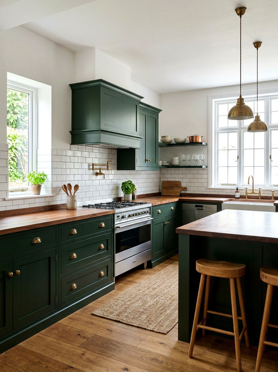 Brass hardware kitchen - 30 sustainable home decor ideas