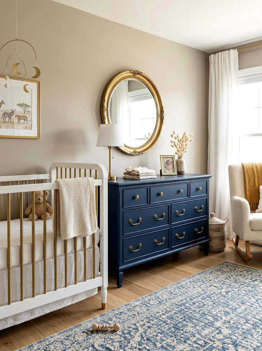 Brass hardware nursery - 30 soft traditional nursery ideas