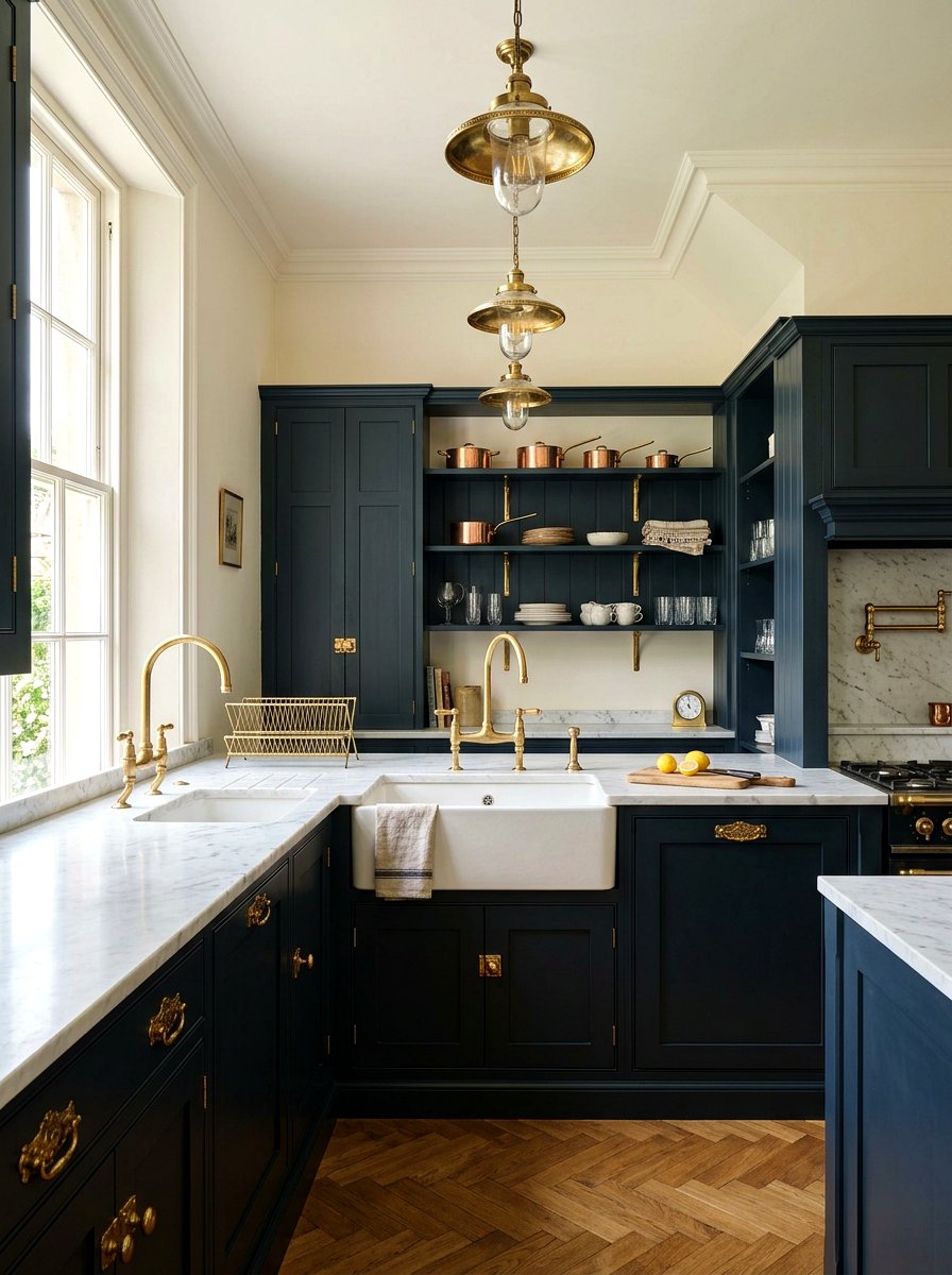 Brass hardware scullery - 30 scullery kitchen ideas