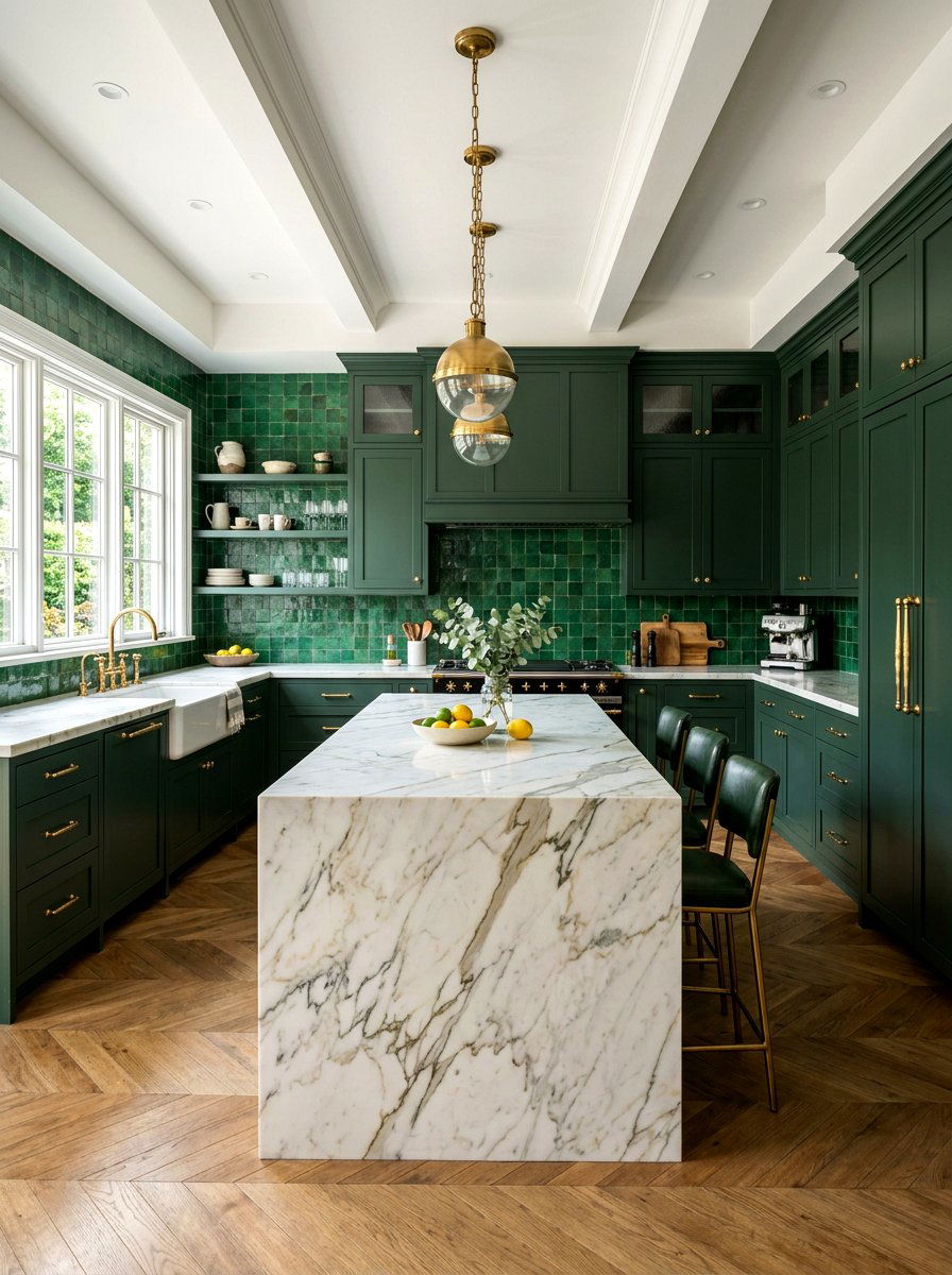 Brass hardware zellige kitchen - 30 zellige tile backsplash ideas