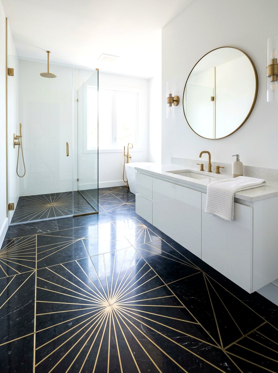30 Neo Deco Bathroom Ideas with Luxe Colors and Clean Lines