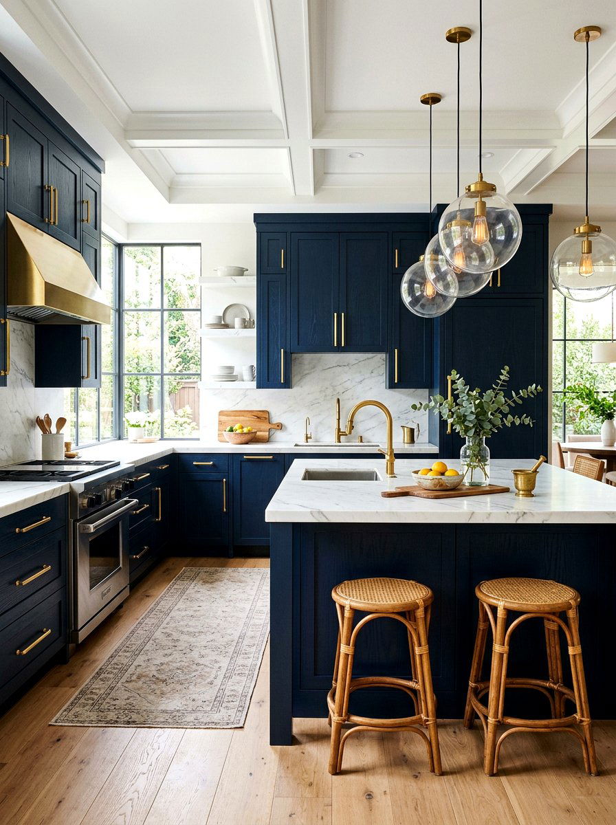 Brass kitchen hardware - 30 neo deco kitchen ideas