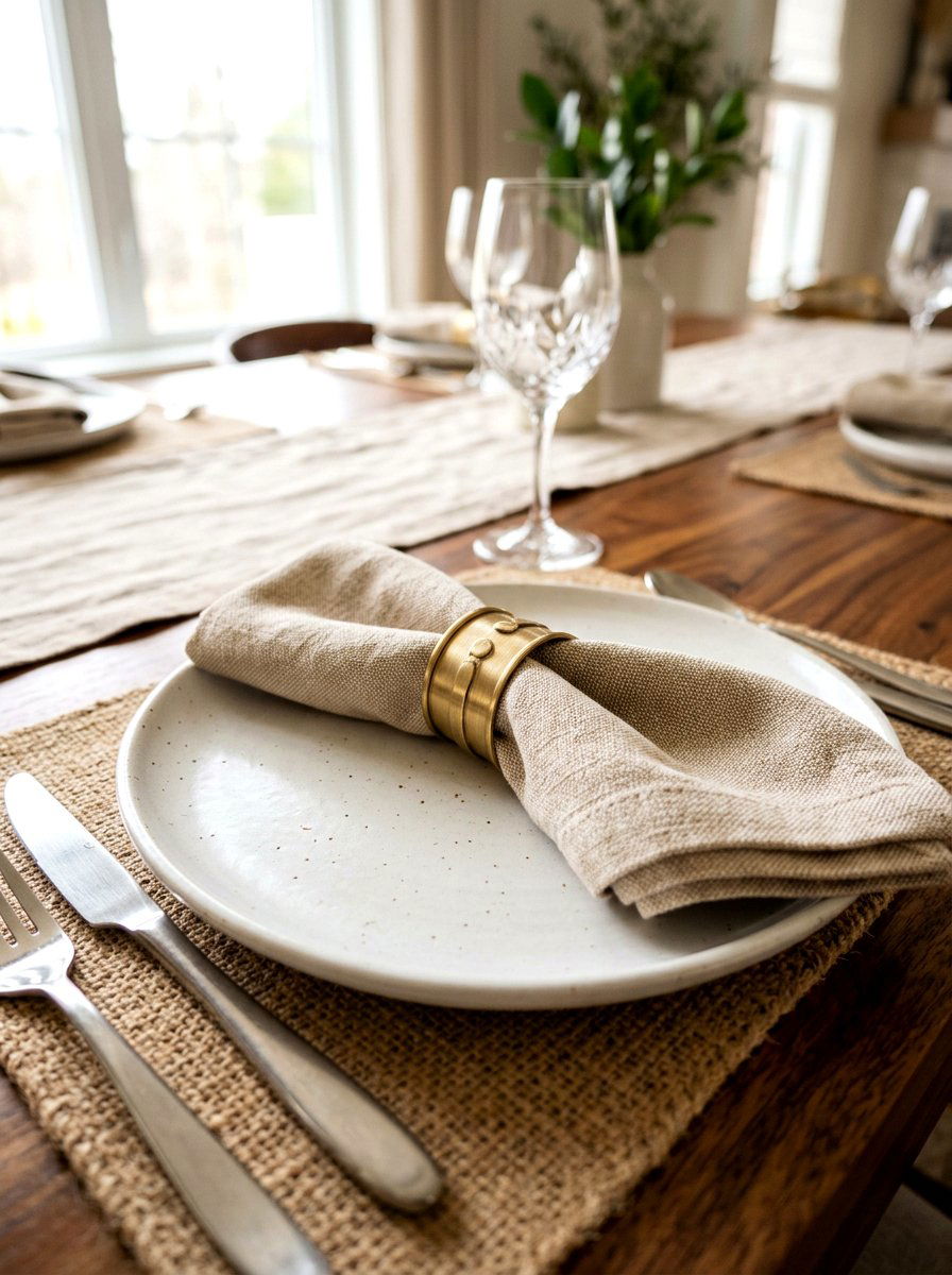 Brass napkin ring - 30 neutral tablescape ideas