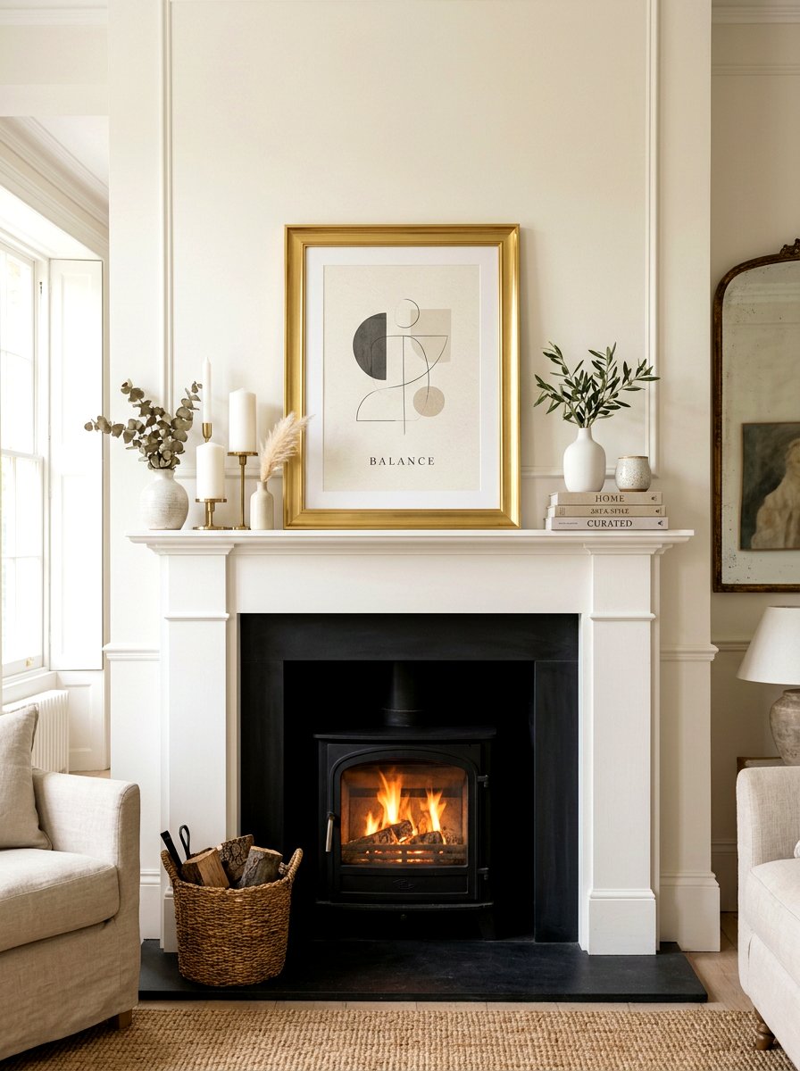 Brass picture frame for shelves - 30 no paint decor ideas