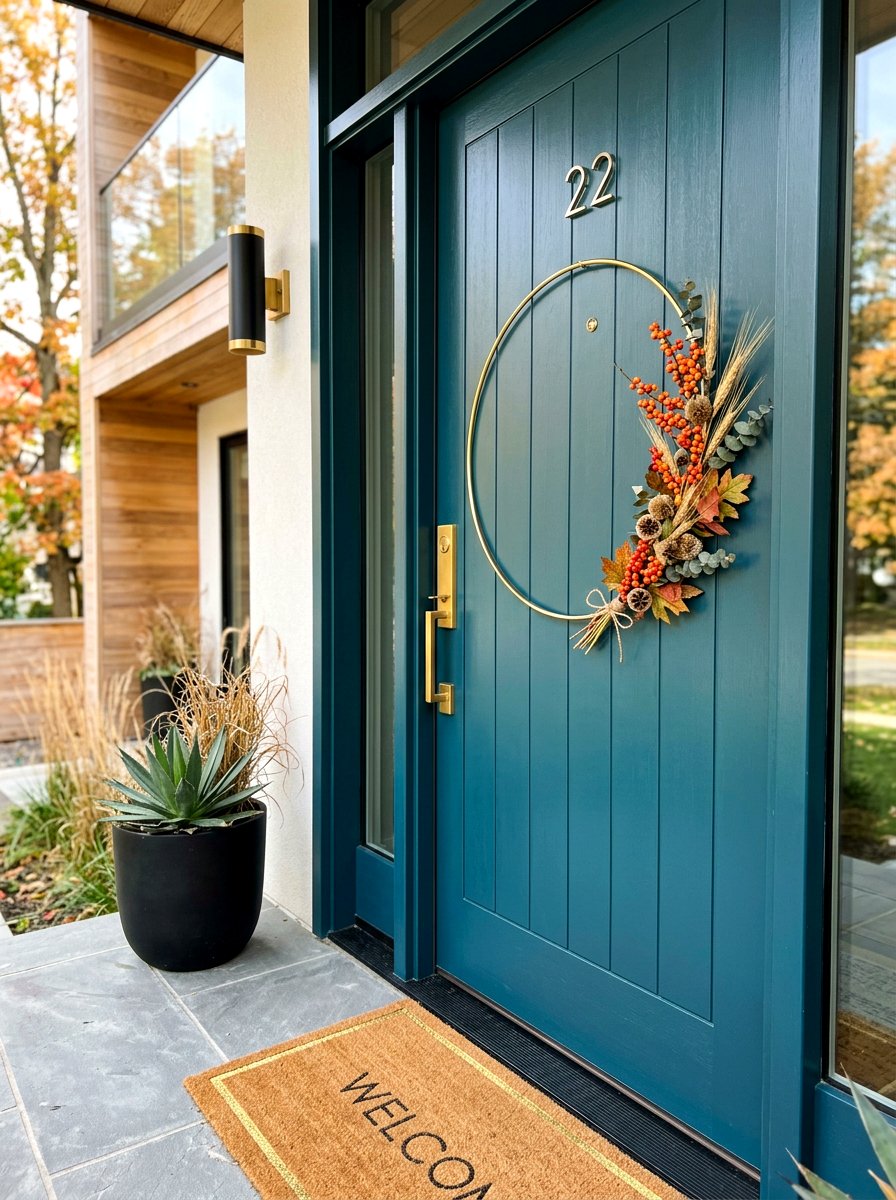 Brass ring fall wreath - 30 fall wreath ideas