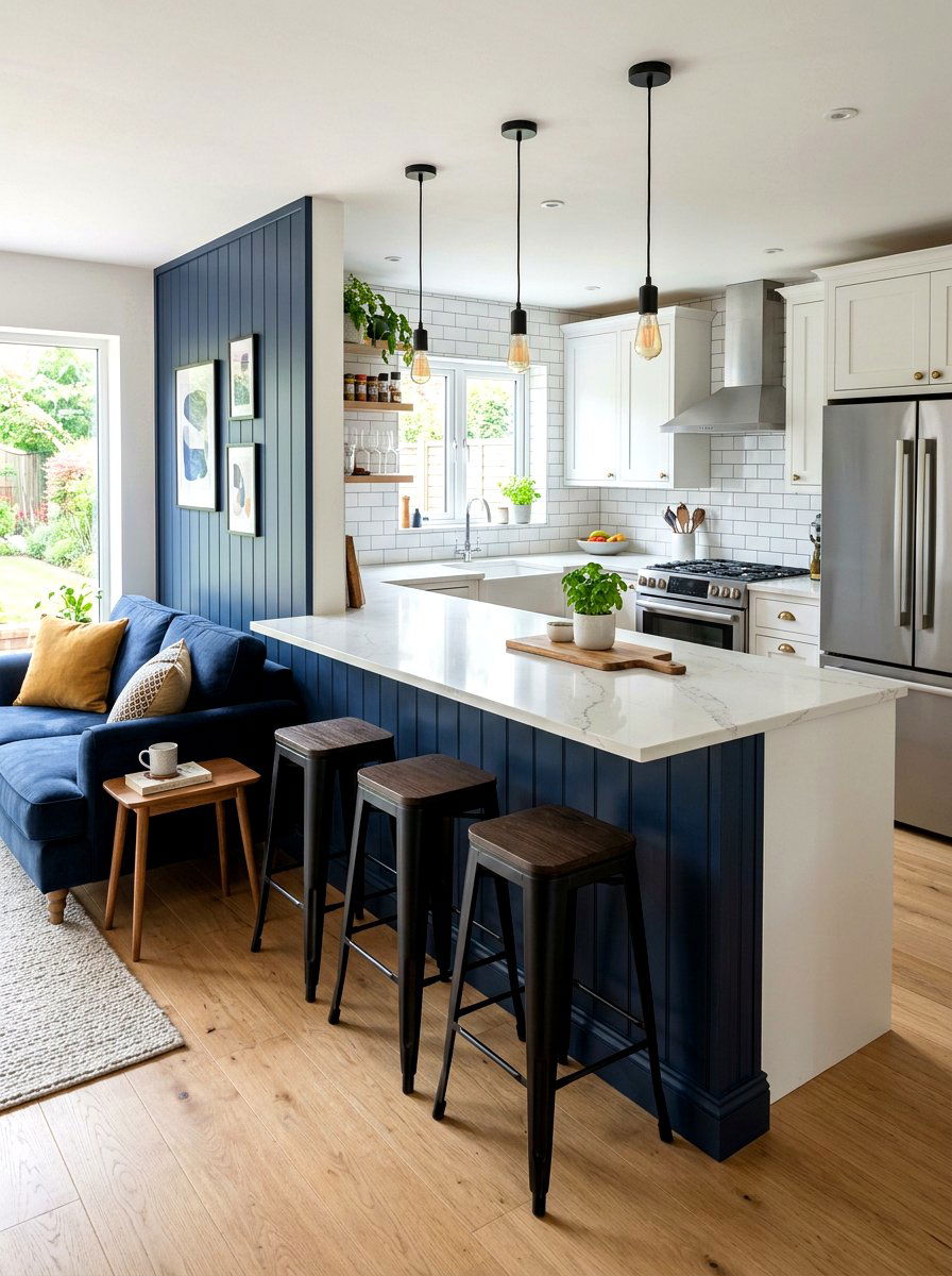 Breakfast Bar Half Wall - 30 half wall zoning ideas