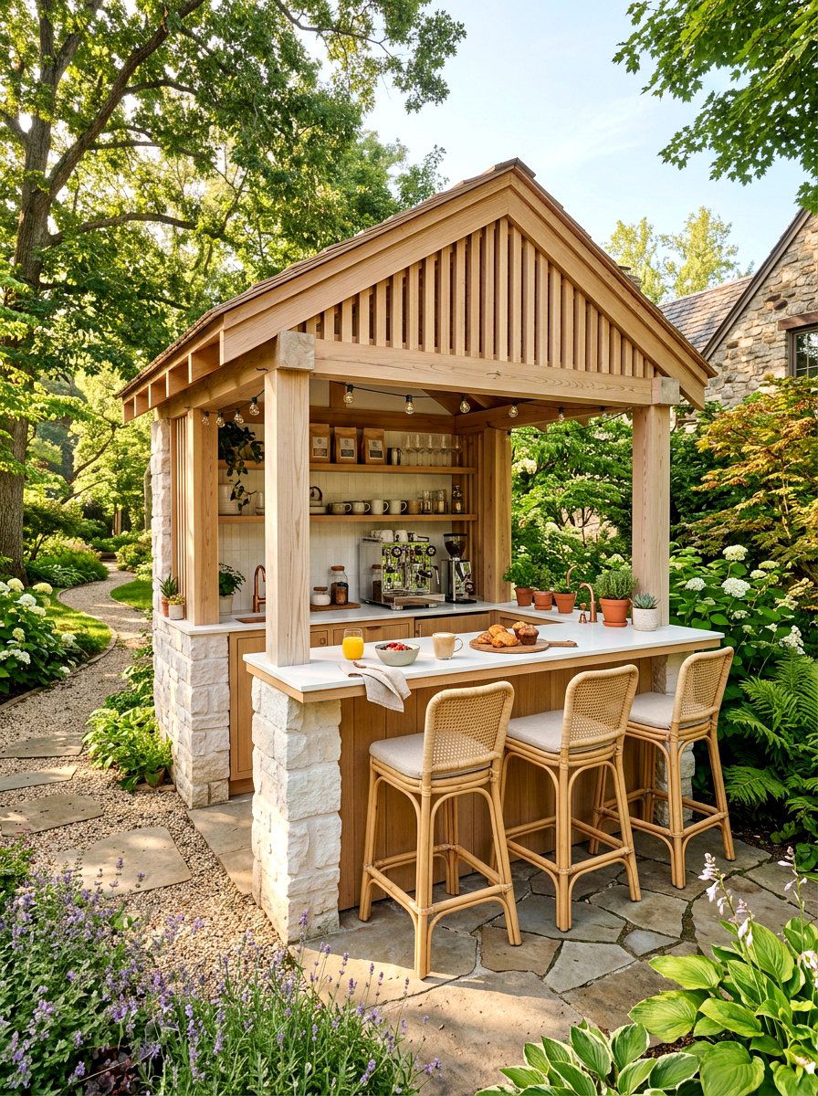 Breakfast Bar Pavilion Kitchen - 30 outdoor pavilion kitchen ideas