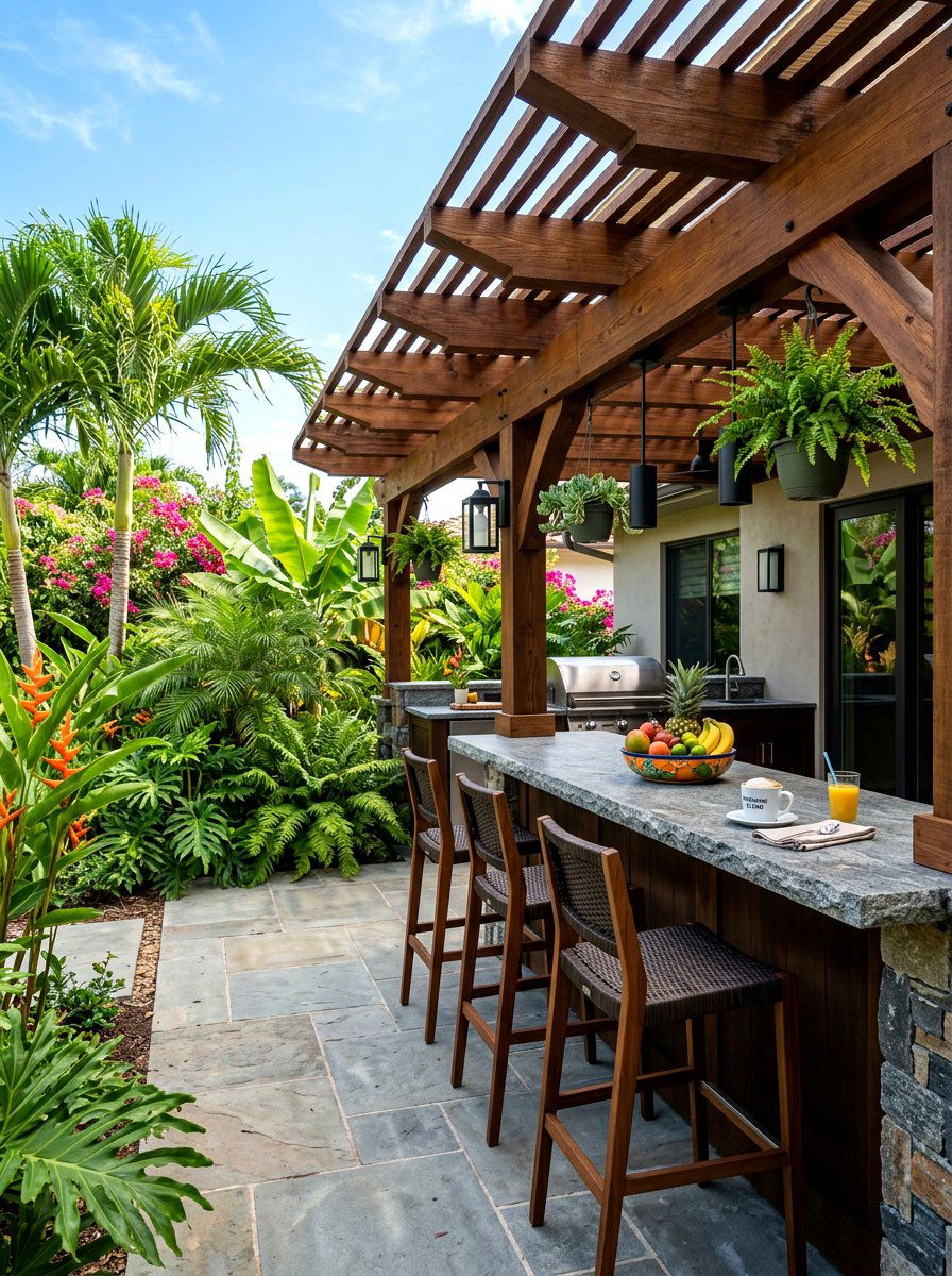Breakfast Bar Pergola - 30 outdoor breakfast pergola ideas