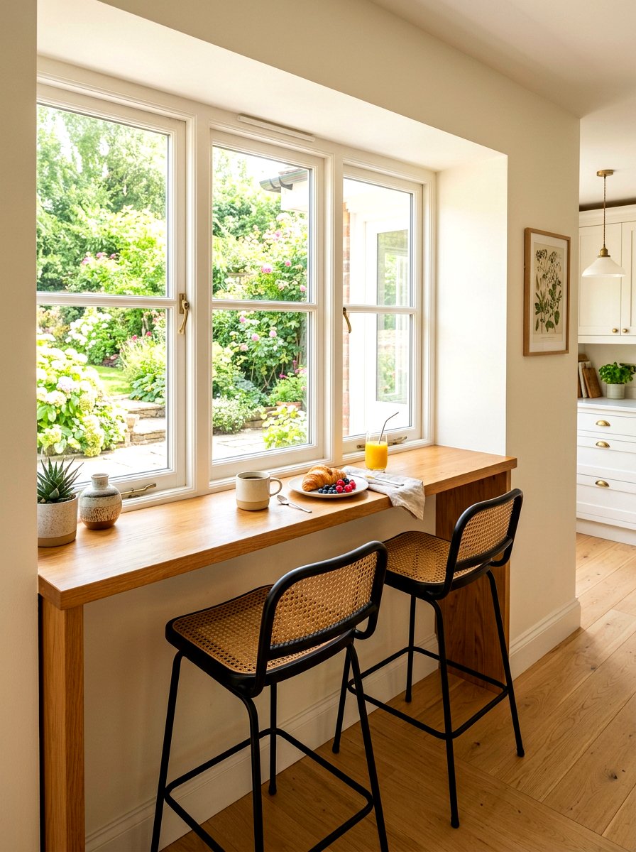 Breakfast Bar Window Seating - 30 tiny house kitchen ideas