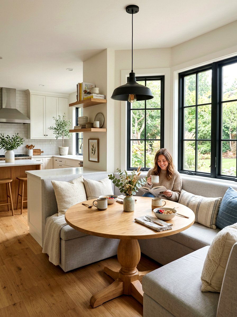 Breakfast Nook Bench - 30 open plan with cozy zones ideas
