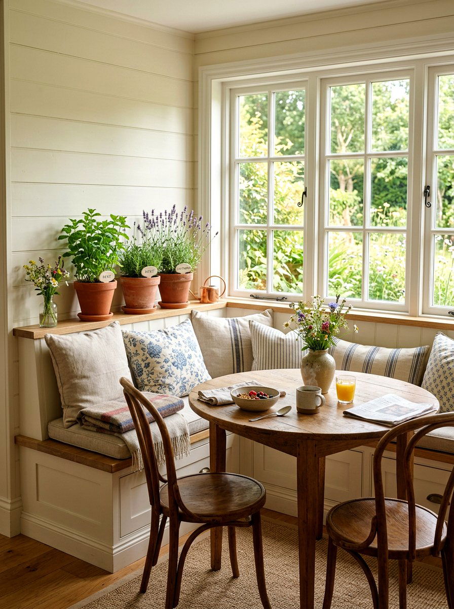 Breakfast Nook Herb Ledge - 30 kitchen plant ledge ideas