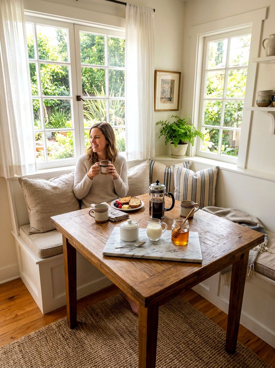 Breakfast Nook Marble Tray - 30 marble tray styling ideas