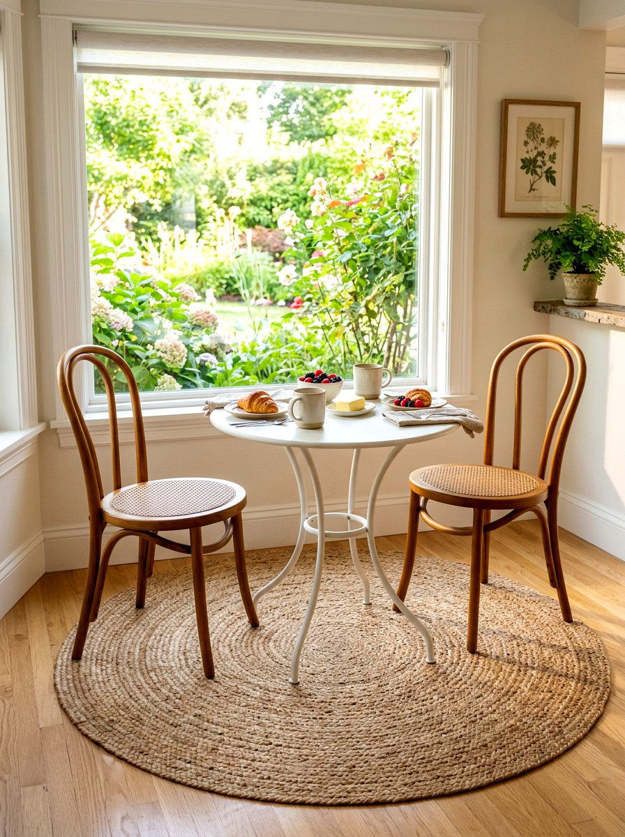 Breakfast Nook Rug - 30 jute rug styling ideas